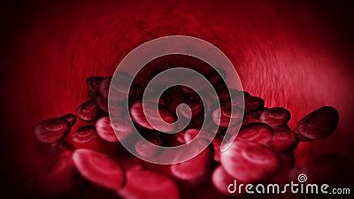 Humaan circulatiesysteem 3D-lus animatie van menselijke bloedvaten met rode bloedcellen Symbool voor medische gezondheidszorg royalty-vrije illustratie Humaan circulatiesysteem 3D-lus animatie van menselijke bloedvaten met rode bloedcellen Symbool voor medische gezondheidszorg royalty-vrije illustratie