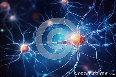 Human active nerve cell Created with Generative AI Technology Stock Photo