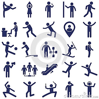 Human Activity vector icons set every single icon can be easily modified or edited Stock Photo