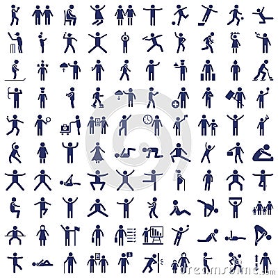 Human Activity vector icons set every single icon can be easily modified or edited Stock Photo