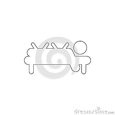 Human acupuncture outline icon. Signs and symbols can be used for web, logo, mobile app, UI, UX Vector Illustration