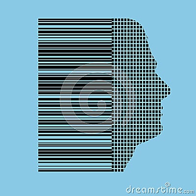 Human barcode profile Vector Illustration