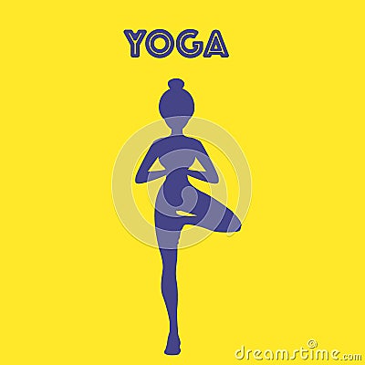 Yoga word with pose vector icon eps10 Vector Illustration