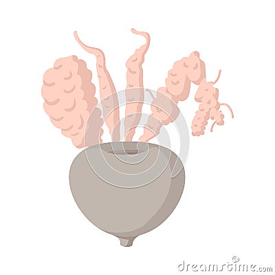 Human bladder cartoon icon Vector Illustration