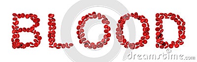 Human blood cells - close up Cartoon Illustration