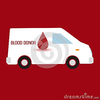 Human blood donor fast transportation healthcare eps10 Vector Illustration