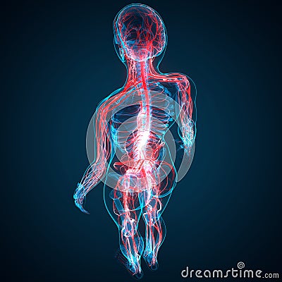 Human Body Complete Nervous System Anatomy Stock Photo