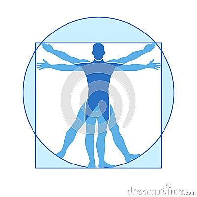 Human body vector icon of vitruvian man Vector Illustration