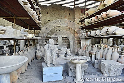The human body of the victim in Pompeii Editorial Stock Photo