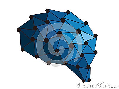 Human brain and artificial intelligence concept, computational photography Vector Illustration