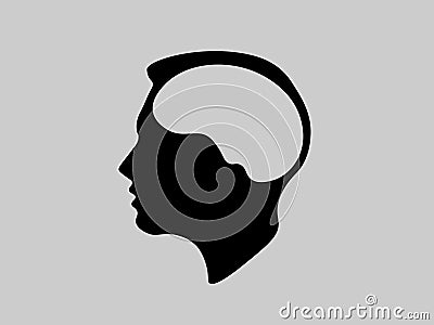 Human brain black silhouette icon for web Vector Illustration