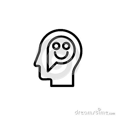 human, brain, emotion, happy icon. Simple thin line, outline vector of Mind process icons for UI and UX, website or mobile Stock Photo