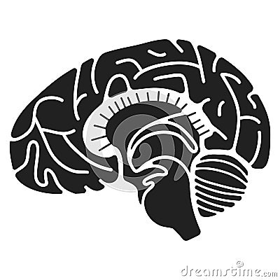 Human brain icon, simple style Vector Illustration