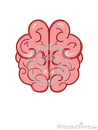 Human brain illustration cartoon avatar drawing cartoon drawing illustration cartoon drawing and white background Cartoon Illustration