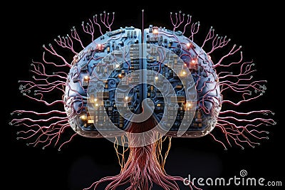 Synthesis of Mind and Machine Stock Photo