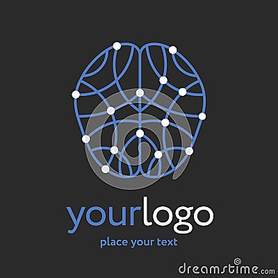 Human brain logo template. Brain research concept Vector Illustration