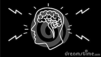 Human Brain Monoline Drawing 2D Animation Stock Video - Video of medical,  animation: 159439983