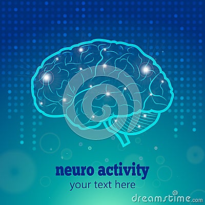 Human brain neural activity Vector Illustration