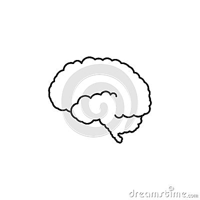 Human brain outline icon. Stock Photo