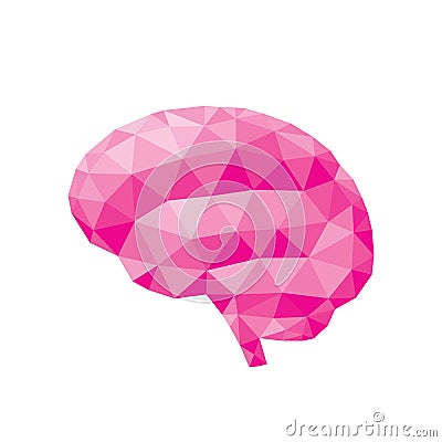 Human brain - polygonal graphic design vector illustration. Creative idea inspiration. Intuition intellect concept art. Mind sign Vector Illustration