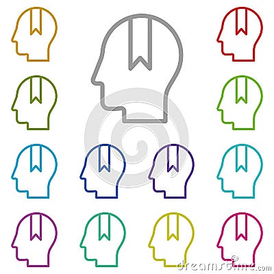 Human, brain, refrain multi color icon. Simple thin line, outline vector of mind process icons for ui and ux, website or mobile Stock Photo