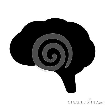 Human brain silhouette vector icon Vector Illustration