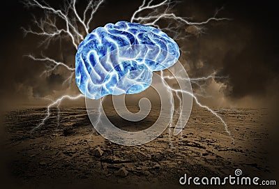 Human Brain, Storm, Brainstorm, Brainstorming Stock Photo