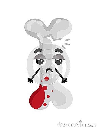 Human broken bone cartoon character Vector Illustration