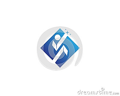 Human caracter logo design template Vector Illustration