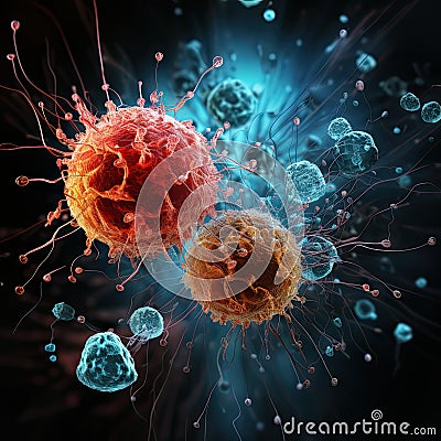 Human cells detailed closeup illustration Cartoon Illustration