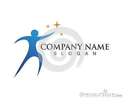 Human character logo sign,Health care logo. Nature logo sign. success people logo sign Vector Illustration