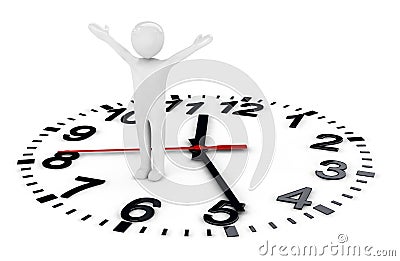 Human and clockface Stock Photo