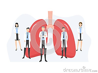 Human color lungs shape in flat style vector illustration isolated on white background. Vector Illustration