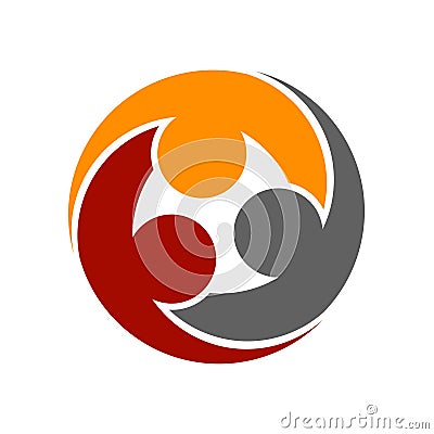 Human community round symbol Vector Illustration