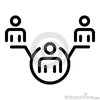 Human connections icon, outline style Vector Illustration