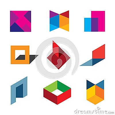Human creativity and innovation creating new colorful worlds logo icon Stock Photo