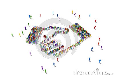 Human Crowd Forming A Handshake symbol Stock Photo