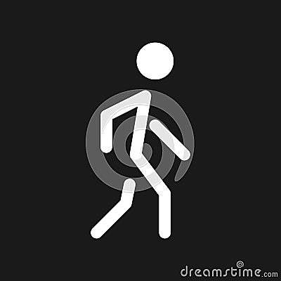 Human dark mode glyph ui icon Vector Illustration