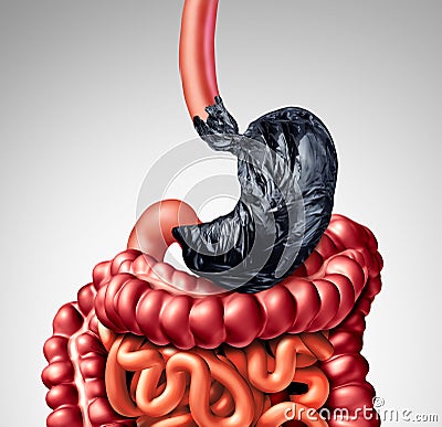 Human Digestion Problem Cartoon Illustration