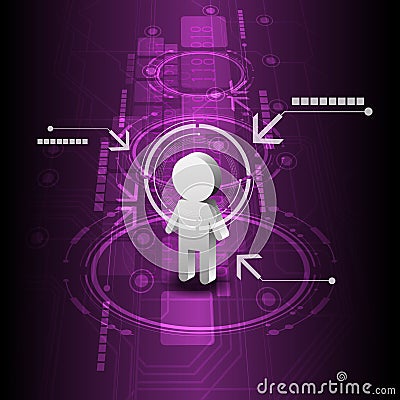 Human digital technology background Vector Illustration