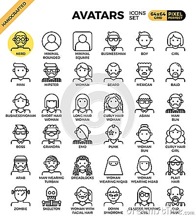 Human diversity avatar icons Vector Illustration