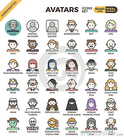 Human diversity avatar icons Vector Illustration
