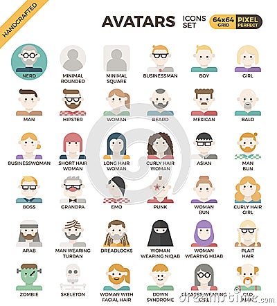 Human diversity avatar icons Vector Illustration