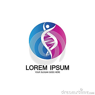 Human DNA logo icon design-vector Vector Illustration