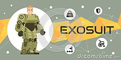 Exosuit illustration banner Vector Illustration