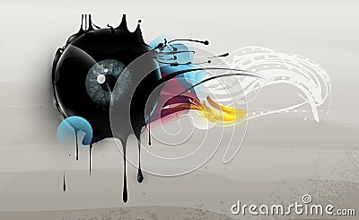 Human eye with abstract elements Vector Illustration