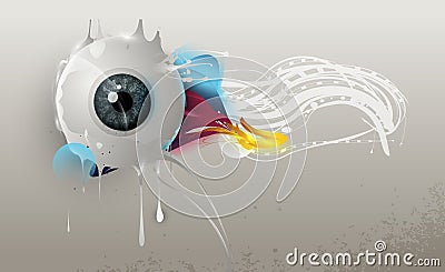 Human eye with abstract elements Vector Illustration