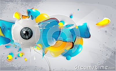 Human eye with abstract elements Stock Photo