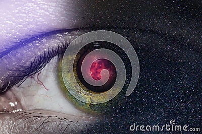 Human eye close-up macro Stock Photo