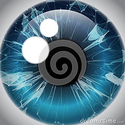 Human Eye Iris, Realistic Eyeball Icon Vector Illustration